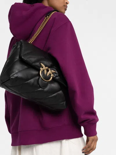 Pinko Love Big Puff Leather Bag In Purple