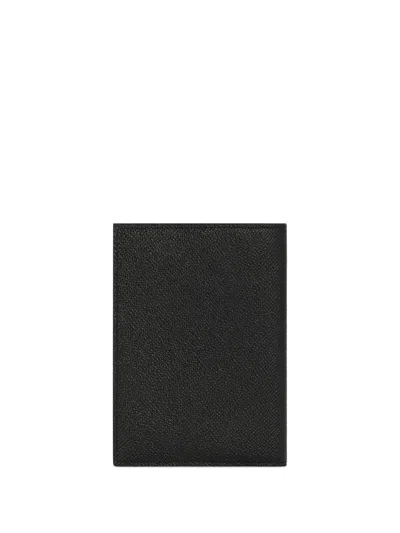 Dolce & Gabbana Logo Plaque Leather Passport Holder In Black