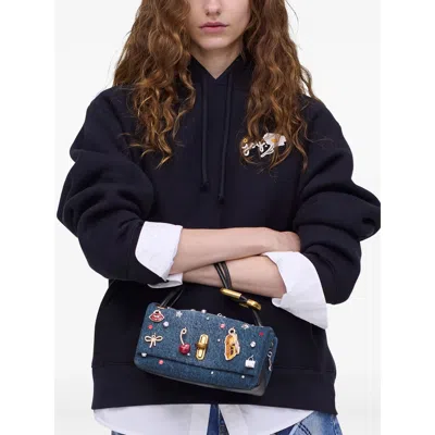 Marc Jacobs Chic Shoulder Bag Featuring Decorative Charms In Blue