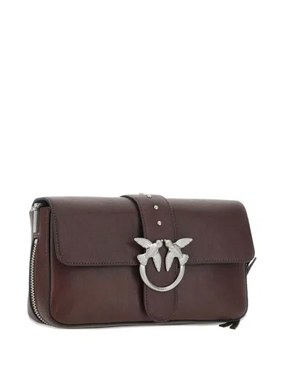 Pinko Bags Brown In Burgundy