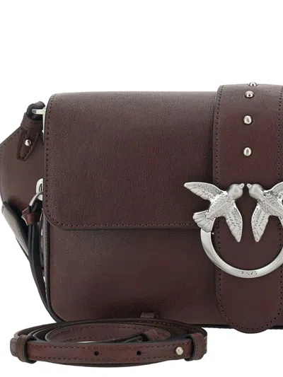 Pinko Bags Brown In Burgundy