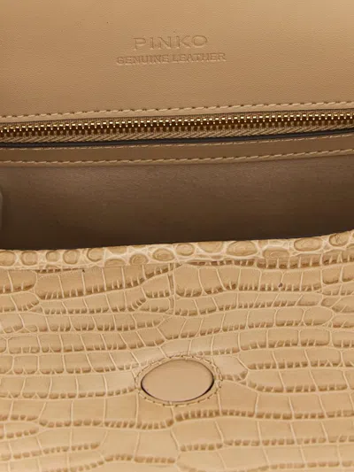 Pinko Love Bag Box Shoulder Bags Beige In Brown