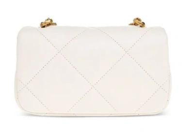Tory Burch Mini Kira Diamond Quilt Shoulder Bag In White