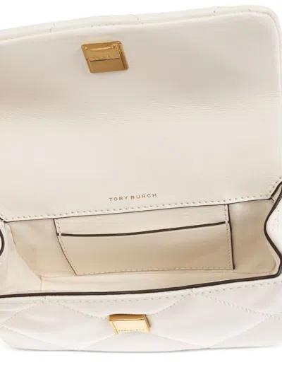 Tory Burch Mini Kira Diamond Quilt Shoulder Bag In White