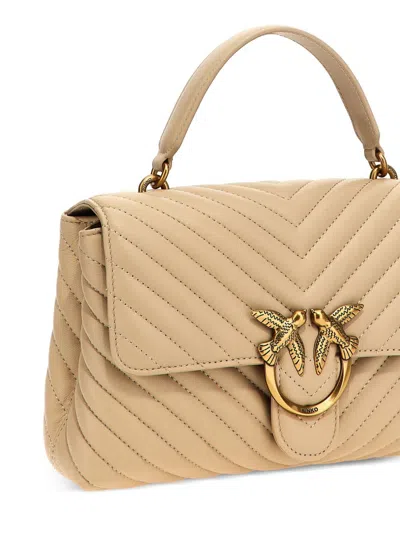 Pinko Classic Love Bag Puff Hand Bags Beige In Neutral