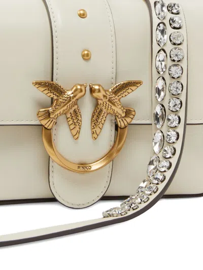 Pinko Love One Classic Slouchy Clutch In White