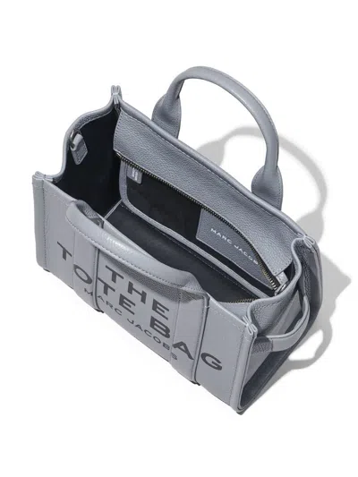 Marc Jacobs The Leather Medium Tote Bag In Gray