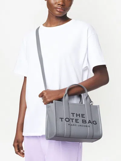 Marc Jacobs The Leather Medium Tote Bag In Gray