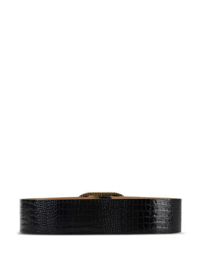 Elisabetta Franchi Belts Blacks And Greys In Brown