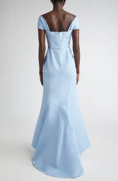 Carolina Herrera Off The Shoulder Silk Trumpet Gown In Multi