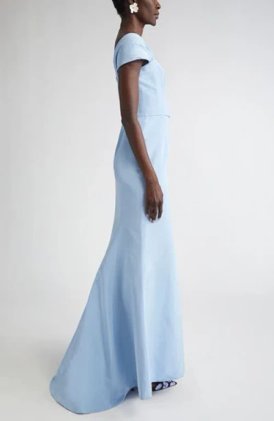 Carolina Herrera Off The Shoulder Silk Trumpet Gown In Multi