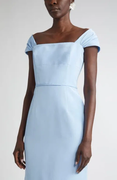 Carolina Herrera Off The Shoulder Silk Trumpet Gown In Multi