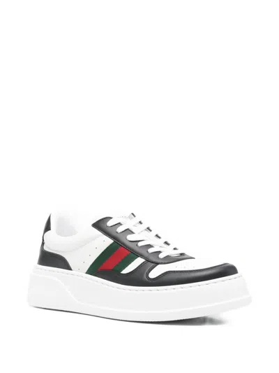 Gucci Chunky B Leather Sneakers In Black