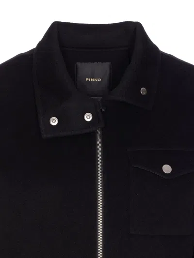 Pinko Coats Blacks And Greys In Black