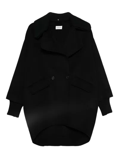 P.a.r.o.s.h Parosh Dark Grey Double-breasted Coat In Black