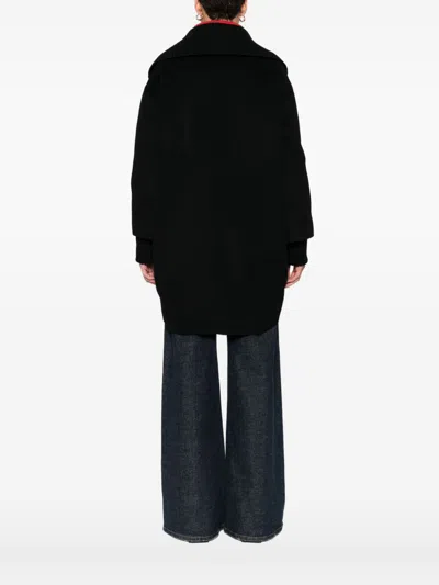 P.a.r.o.s.h Parosh Dark Grey Double-breasted Coat In Black