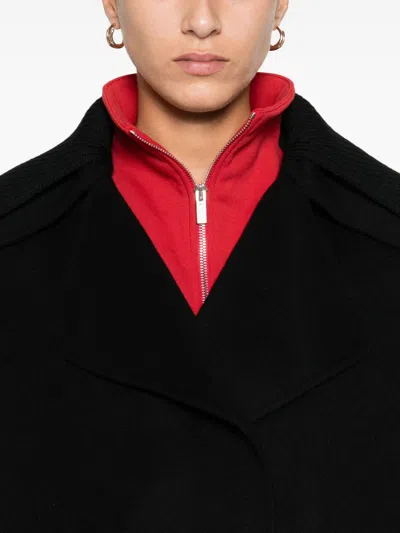 P.a.r.o.s.h Parosh Dark Grey Double-breasted Coat In Black