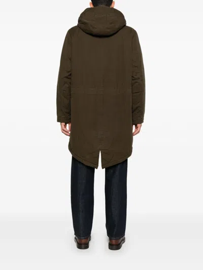 Aspesi Coats Blue And Green In Brown