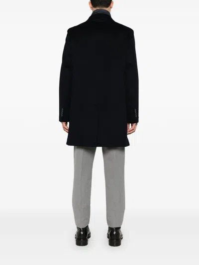 Herno Virgin Wool Coat In Blue