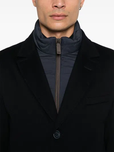 Herno Virgin Wool Coat In Blue