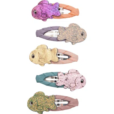 Mimi & Lula Kids' 5-pack Assorted Goldfish Mini Clic Clac Hair Clips In Multi