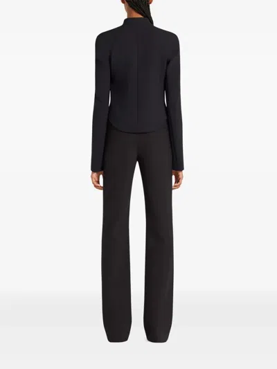 Courrèges Heritage Crepe Cropped Blazer Jacket In Black