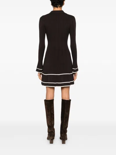 Twinset Button-detail Mini Dress In Black