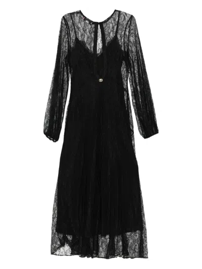 Twinset Dresses Blacks And Greys In Black