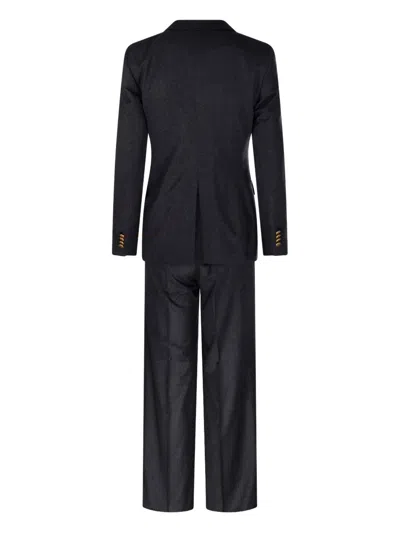 Tagliatore Double-breasted Button Suit In Black