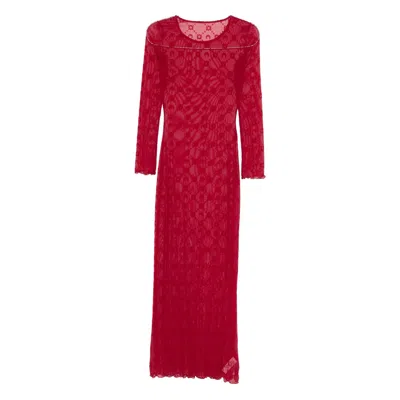 Marine Serre Dresses In Red