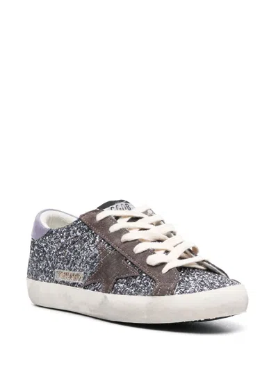 Golden Goose Superstar Sequin Sneakers In Silver