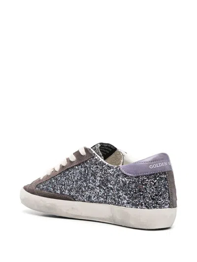 Golden Goose Superstar Sequin Sneakers In Silver