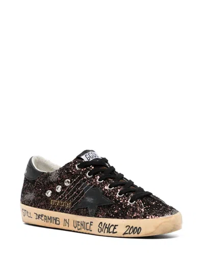 Golden Goose Super-star Glitter Upper Suede Tong In Multi