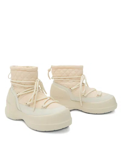 Moon Boot Flat Shoes Light And Natural In White