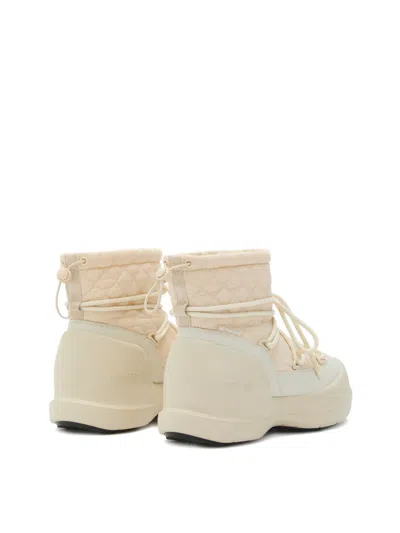 Moon Boot Flat Shoes Light And Natural In White