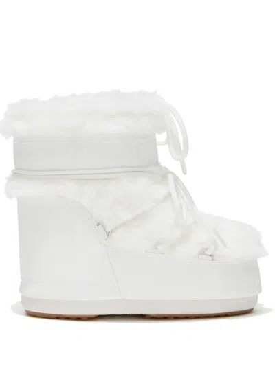 Moon Boot Womens Polyvinyl Cold Weather Ankle Boots In White