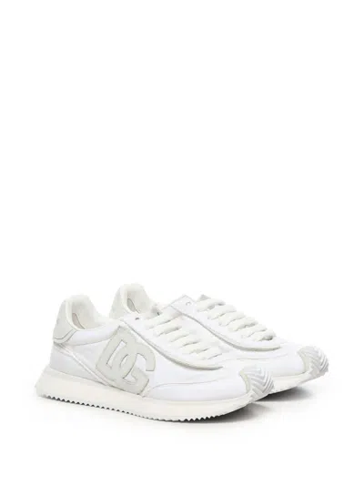 Dolce & Gabbana Dg Cushion White Low Top Sneakers In Mixed Materials Woman In Multi