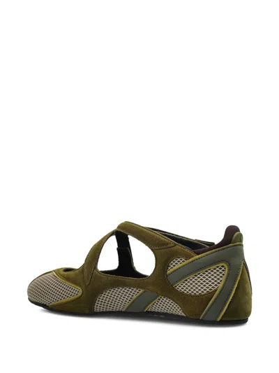 Attico Khaki Floor 01 Ballerina Flats In Green