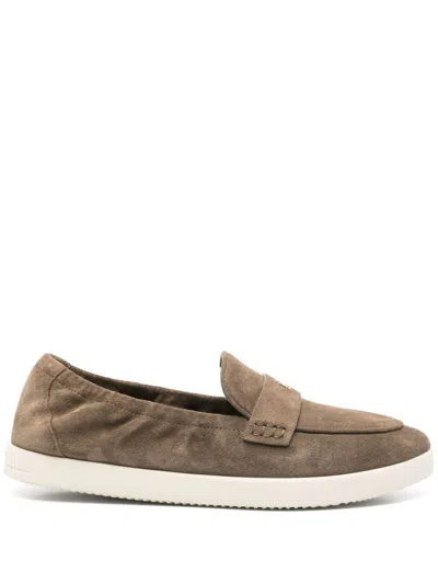 Tory Burch Slip-on Loafers With Suede Finish And Rubber Sole In Brown