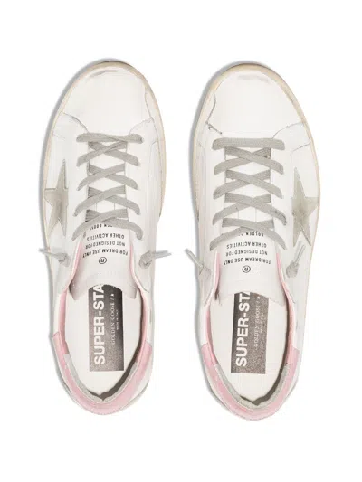 Golden Goose Super-star Leather Upper And Heel Suede Star And Spur Cream Sole In White
