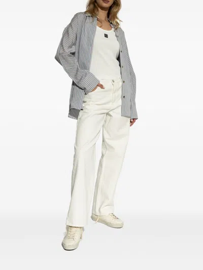 Golden Goose Hi Star Leather Platform Sneakers In White