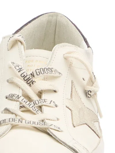 Golden Goose Flat Shoes White/platinum/burgundy In White