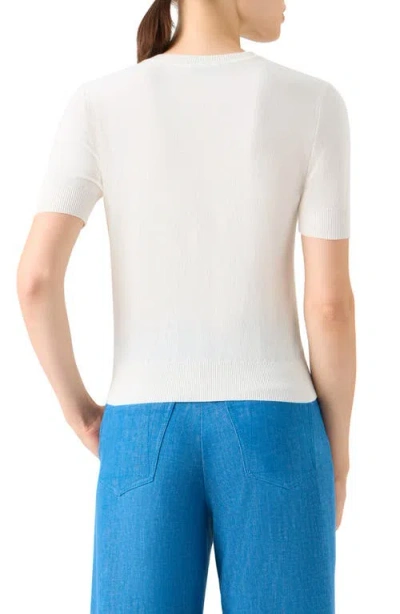 Akris Sunbeam Short Sleeve Silk & Cotton Sweater In Neutral