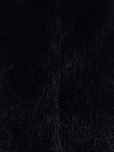 Herno Black Sleeveless Vest With Concealed Closure On The Front In Ecofur Woman In Black