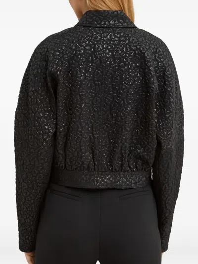 Pinko Jacquard Textured Jacket In Black