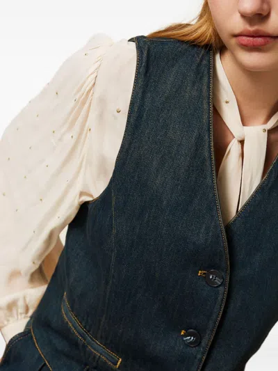 Twinset Twin-set Buttoned Cotton Vest In Multi