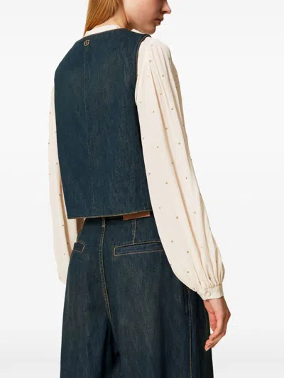 Twinset Twin-set Buttoned Cotton Vest In Multi