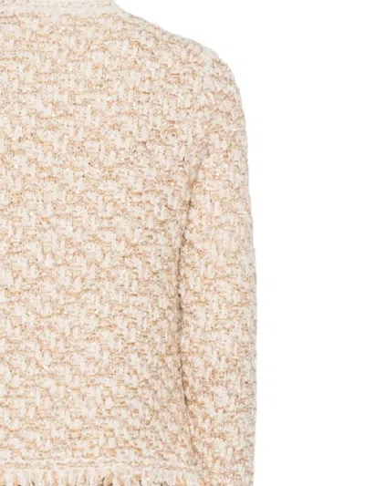 Fabiana Filippi Bicolor Tweed Boucle Jacket In Neutral