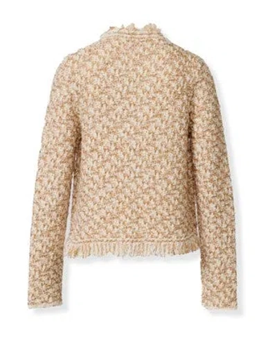 Fabiana Filippi Bicolor Tweed Boucle Jacket In Neutral