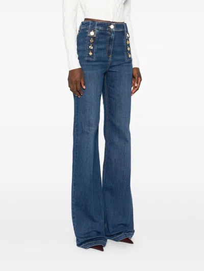 Elisabetta Franchi Jeans Blue And Green In Blue